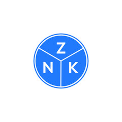 ZNK letter logo design on white background. ZNK  creative circle letter logo concept. ZNK letter design.