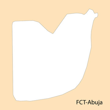 High Quality map of FCT-Abuja is a region of Nigeria