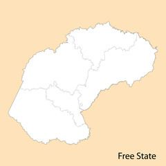 High Quality map of Free State is a region of South Africa