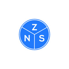 ZNS letter logo design on white background. ZNS  creative circle letter logo concept. ZNS letter design.