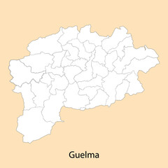 High Quality map of Guelma is a province of Algeria