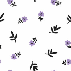 Seamless patterns in floral style. Vector illustration for textile and packaging design