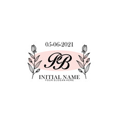 PB Initial letter handwriting and signature logo. Beauty vector initial logo .Fashion  boutique  floral and botanical