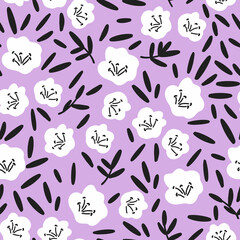 Seamless patterns in floral style. Vector illustration for textile and packaging design