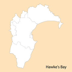 High Quality map of Hawke's Bay is a region of New Zealand