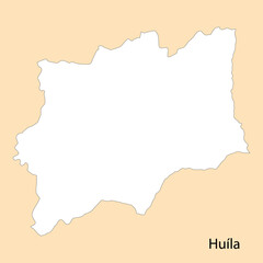 High Quality map of Huila is a region of Angola