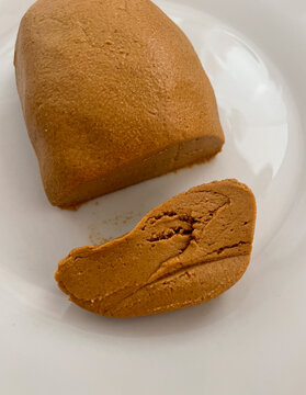 Typical dish from the Canary Islands called pella de gofio, made with corn and wheat flour, kneaded. Canarian gastronomy.