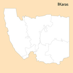 Fototapeta na wymiar High Quality map of Karas is a region of Namibia
