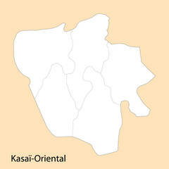 High Quality map of Kasai-Oriental is a region of DR Congo