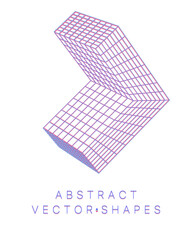Geometric shape for design. Wireframe illustration. Molecular grid. 3d technology style. Vector illustration. Futuristic connection structure for chemistry and science.