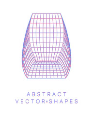 Geometric shape for design. Wireframe illustration. Molecular grid. 3d technology style. Vector illustration. Futuristic connection structure for chemistry and science.