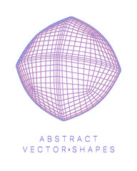 Geometric shape for design. Wireframe illustration. Molecular grid. 3d technology style. Vector illustration. Futuristic connection structure for chemistry and science.