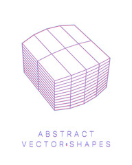 Geometric shape for design. Wireframe illustration. Molecular grid. 3d technology style. Vector illustration. Futuristic connection structure for chemistry and science.