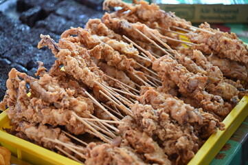 Kuching, Sarawak Malaysia - April 5th 2022:The Malay Ramadan Bazaar (Pasar Ramadan) in Malaysia, with lots of delicacies, under New Norm