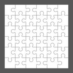 Puzzle icon. Simple flat vector illustration on a gray background.