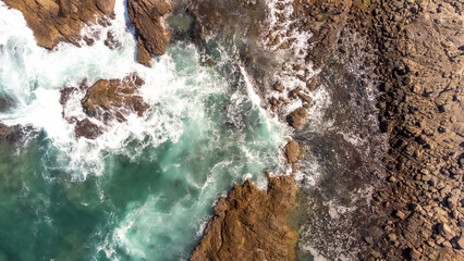 Ariel view of the rocks below 