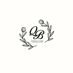 QB Initial letter handwriting and signature logo. Beauty vector initial logo .Fashion  boutique  floral and botanical