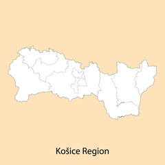 High Quality map of Kosice Region is a province of Slovakia