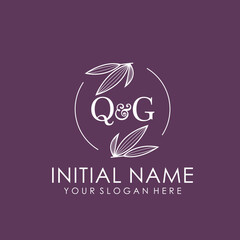 QG Beauty vector initial logo art  handwriting logo of initial signature, wedding, fashion, jewelry, boutique, floral