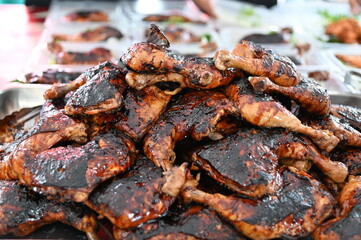 Kuching, Sarawak Malaysia - April 5th 2022:The Malay Ramadan Bazaar (Pasar Ramadan) in Malaysia, with lots of delicacies, under New Norm