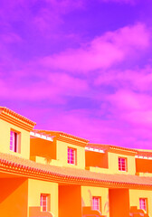 Stylish minimal tropical location. Hotel architecture in detail. Travel. Canary island