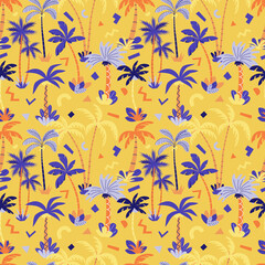 Fototapeta premium Seamless pattern with abstract palm trees