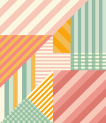 Seamless geometric pattern in abstract style with stripes