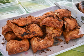 Kuching, Sarawak Malaysia - April 5th 2022:The Malay Ramadan Bazaar (Pasar Ramadan) in Malaysia, with lots of delicacies, under New Norm