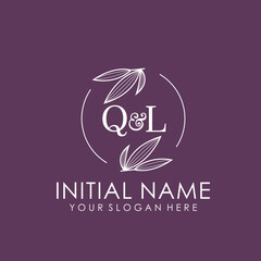 QL Beauty vector initial logo art  handwriting logo of initial signature, wedding, fashion, jewelry, boutique, floral