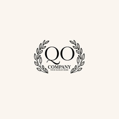 QO Beauty vector initial logo art  handwriting logo of initial signature, wedding, fashion, jewelry, boutique, floral