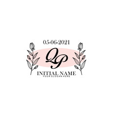 QP Initial letter handwriting and signature logo. Beauty vector initial logo .Fashion  boutique  floral and botanical