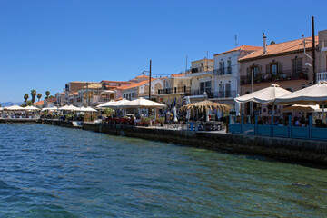Obraz premium Koroni, a coastal town in Messenia, Peloponnese, Greece. Sunny day with blue sky