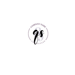 QS Initial letter handwriting and signature logo. Beauty vector initial logo .Fashion  boutique  floral and botanical