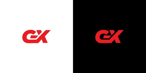 Bold and modern letter GX initials logo design