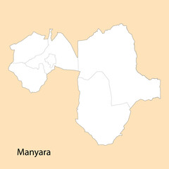 High Quality map of Manyara is a region of Tanzania