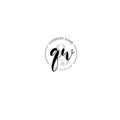 QW Initial letter handwriting and signature logo. Beauty vector initial logo .Fashion  boutique  floral and botanical