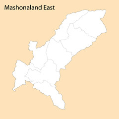 High Quality map of Mashonaland East is a region of Zimbabwe
