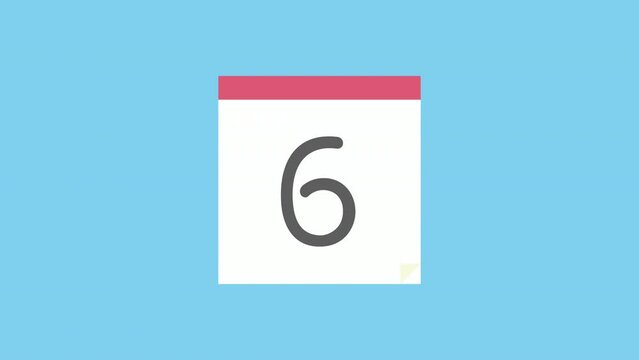 日めくりカレンダーのループアニメーション 7日
