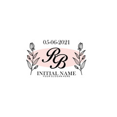 RB Initial letter handwriting and signature logo. Beauty vector initial logo .Fashion  boutique  floral and botanical