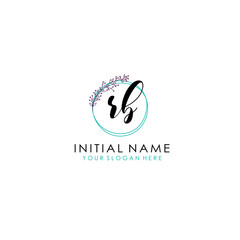 RB Initial letter handwriting and signature logo. Beauty vector initial logo .Fashion  boutique  floral and botanical