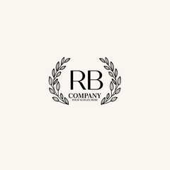 RB Beauty vector initial logo art  handwriting logo of initial signature, wedding, fashion, jewelry, boutique, floral