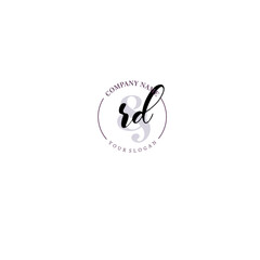 RD Initial letter handwriting and signature logo. Beauty vector initial logo .Fashion  boutique  floral and botanical