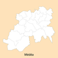High Quality map of Medea is a province of Algeria