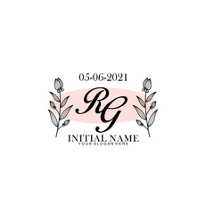 RG Initial letter handwriting and signature logo. Beauty vector initial logo .Fashion  boutique  floral and botanical