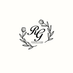 RG Initial letter handwriting and signature logo. Beauty vector initial logo .Fashion  boutique  floral and botanical