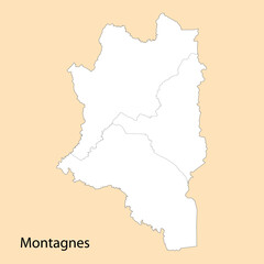 High Quality map of Montagnes is a region of Ivory Coast