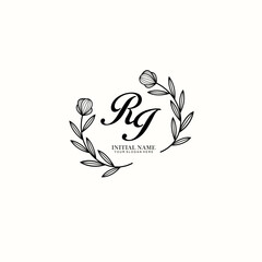 RI Initial letter handwriting and signature logo. Beauty vector initial logo .Fashion  boutique  floral and botanical