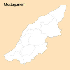 High Quality map of Mostaganem is a province of Algeria