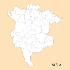 High Quality map of M'Sila is a province of Algeria