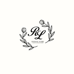 RL Initial letter handwriting and signature logo. Beauty vector initial logo .Fashion  boutique  floral and botanical